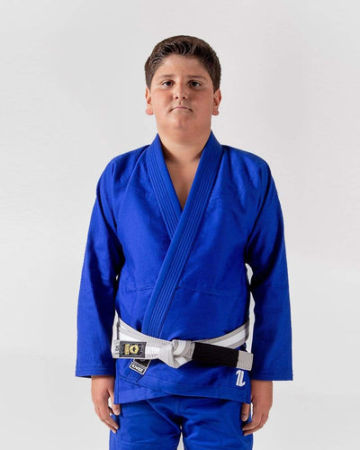 Kimono Bjj (Gi) Kingz Kid's der einzige Blau mit weißem Gürtel